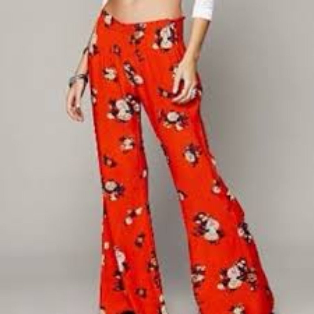 Free People FP One Floral Red Pants